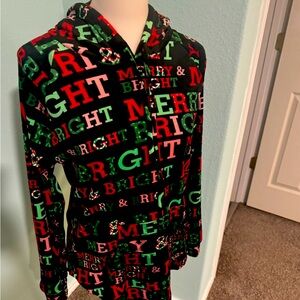 Christmas hoodie sweater, it’s very soft and brand new. Still has tags. Large